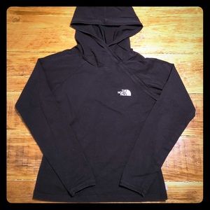 North Face fitted black hooded tee